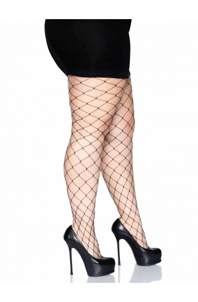Fence Net Pantyhose - Queen - Black