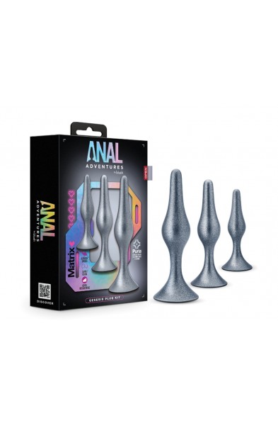 Anal Adventures Matrix - Genesis Plug Kit -  Stellar Silver