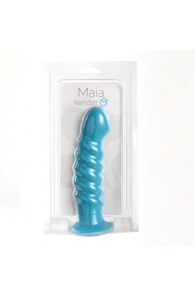 Kendall Silicone Dong Swirled Satin Finish - Neon  Blue