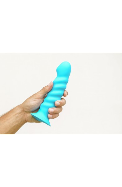 Kendall Silicone Dong Swirled Satin Finish - Neon  Blue