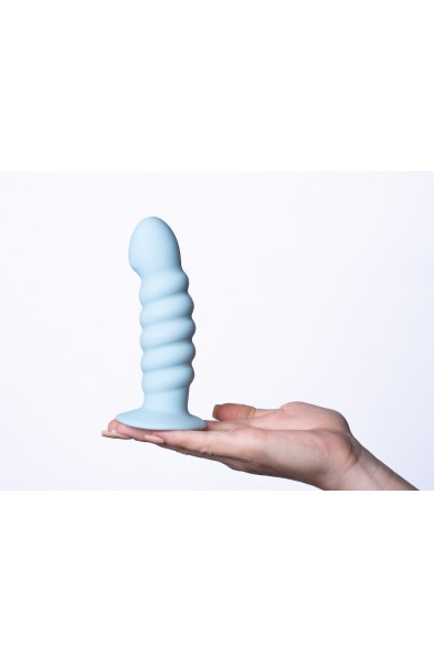 Paris Silicone Ribbed Dong - Blue