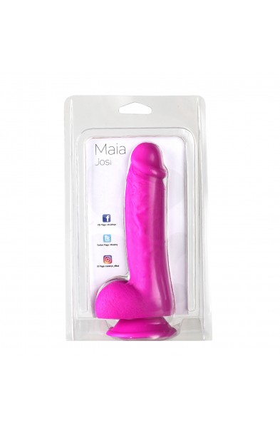 Josi Silicone Realistic Suction Cup Dong - Dark  Purple