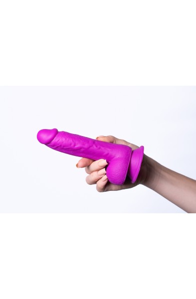 Josi Silicone Realistic Suction Cup Dong - Dark  Purple