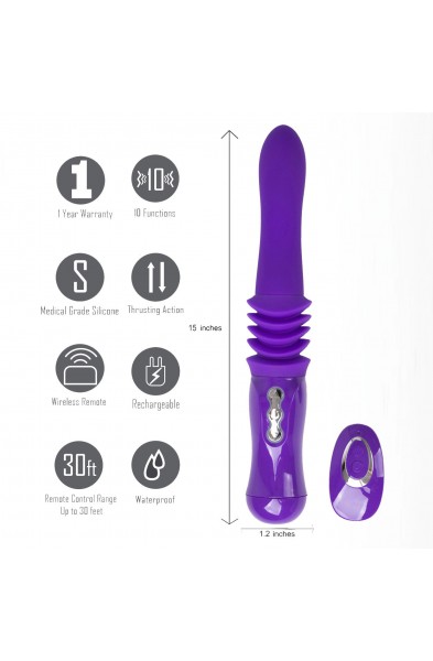 Monroe USB Rechargeable Silicone Thrusting  Portable Love Machine - Purple