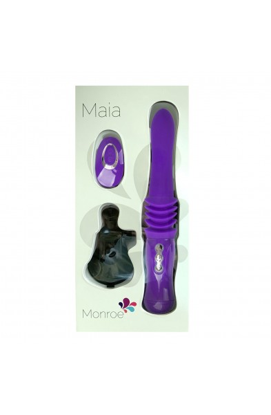 Monroe USB Rechargeable Silicone Thrusting  Portable Love Machine - Purple