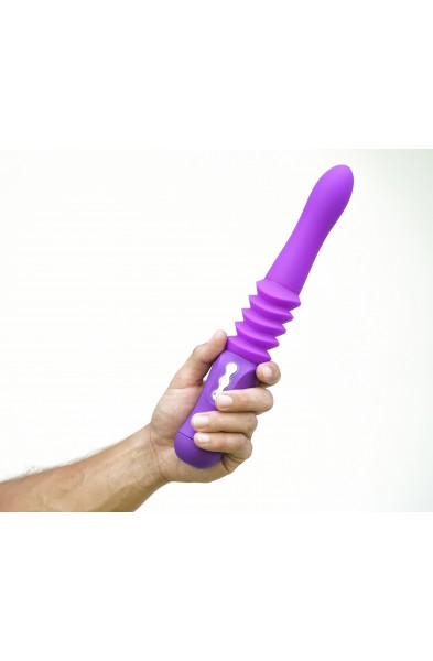 Monroe USB Rechargeable Silicone Thrusting  Portable Love Machine - Purple