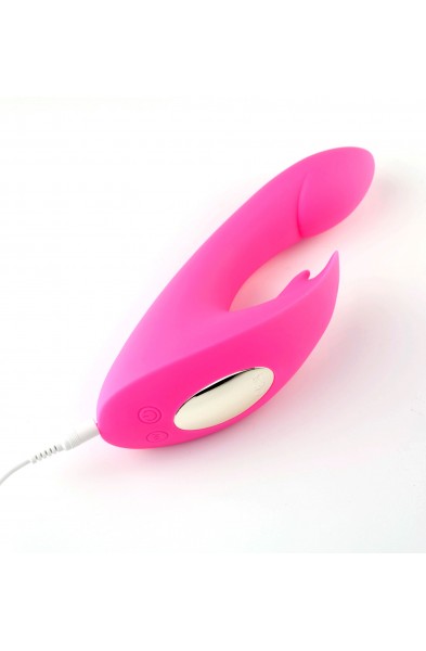 Leah USB Rechargeable Silicone 10-Function Rabbit Vibrator - Pink