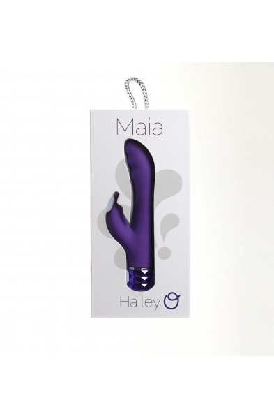 Hailey 10-Function Vibrating Rechargeable Dual  Vibe - Purple