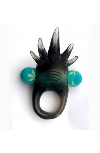 Ziggy Pot Leaf USB Rechargeable Vibrating Erection Enhancer Ring - 420 Series
