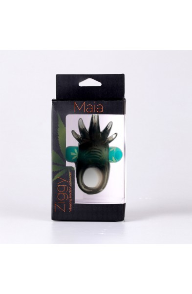 Ziggy Pot Leaf USB Rechargeable Vibrating Erection Enhancer Ring - 420 Series