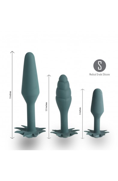 Doobies Pot Leaf Anal Trainer Silicone Set - Green