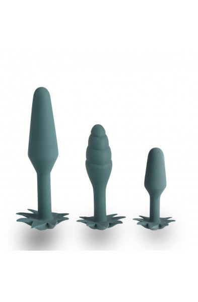 Doobies Pot Leaf Anal Trainer Silicone Set - Green