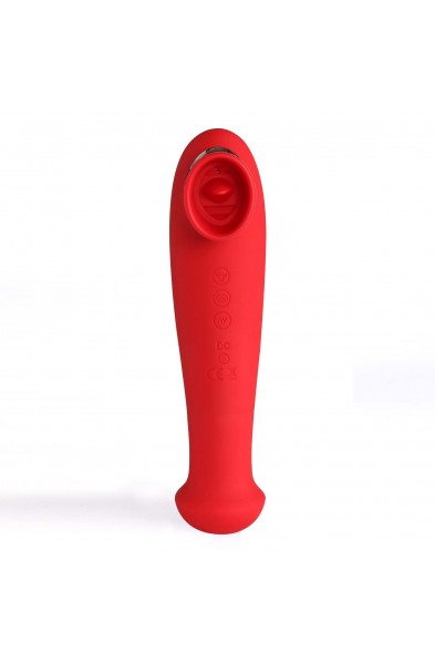 Destiny 15-Function Rechargeable Vibrating - Suction Wand - Cherry Red