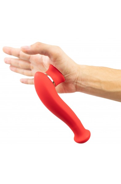 Destiny 15-Function Rechargeable Vibrating - Suction Wand - Cherry Red