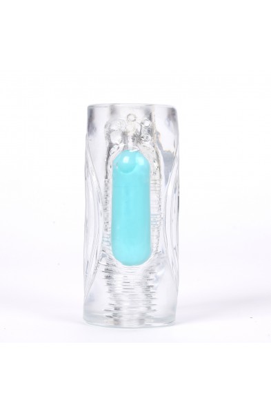 Aster Vibrating Male Masturbator With Bullet -  Clear