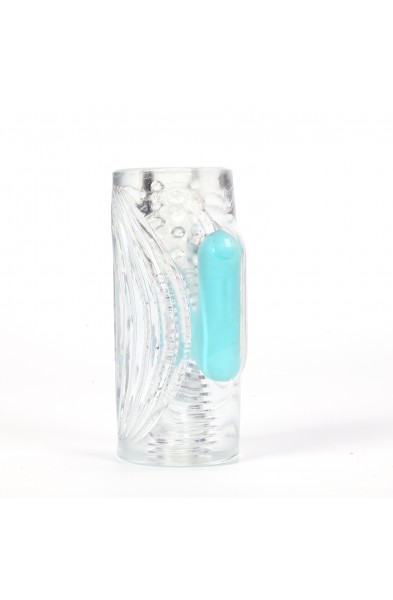 Aster Vibrating Male Masturbator With Bullet -  Clear