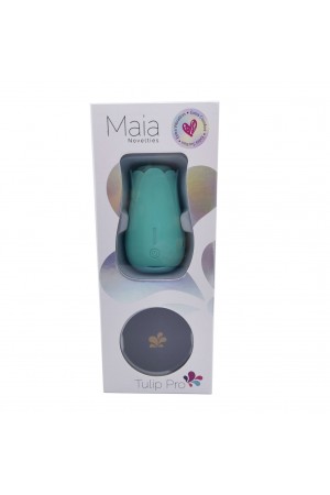 Tulip Pro 15-Function Suction Vibe With Wireless  Charging - Teal Blue
