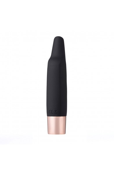 Aspen 15-Function Rechargeable Wireless Flickering Tip Vibrator - Black