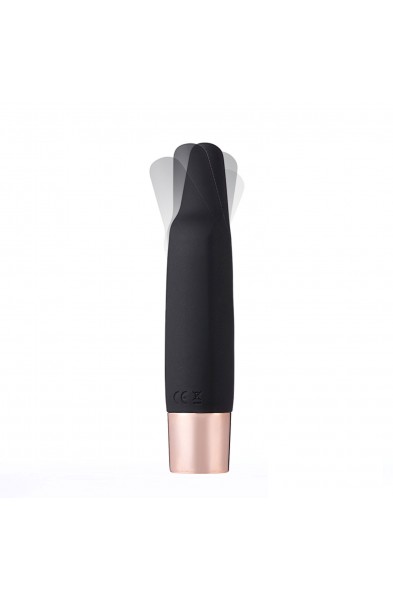 Aspen 15-Function Rechargeable Wireless Flickering Tip Vibrator - Black