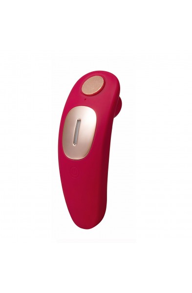 Remi 15-Function Rechargeable Remote Control   Suction Panty Vibe - Red