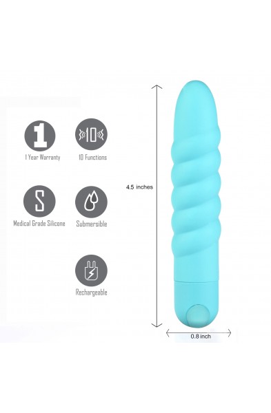 Lola 10 Function Vibrating Twisty Bullet - Teal