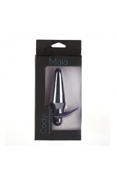 Cody Silicone Vibrating Anal Plug - Black