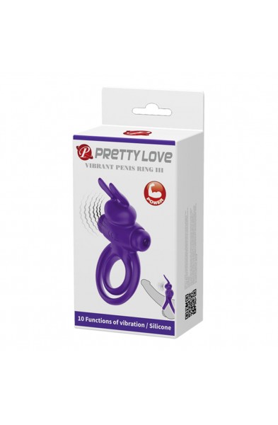 Pretty Love Vibrant Penis Ring III - Purple