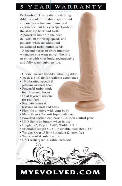 Peek a Boo Vibrating Dildo - Light