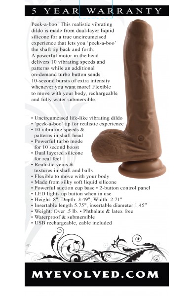 Peek a Boo Vibrating Dildo - Dark