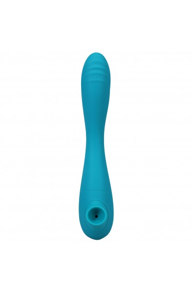 This Product Sucks - Sucking Clitoral Stimulator  With Bendable G-Spot Vibrator - Teal