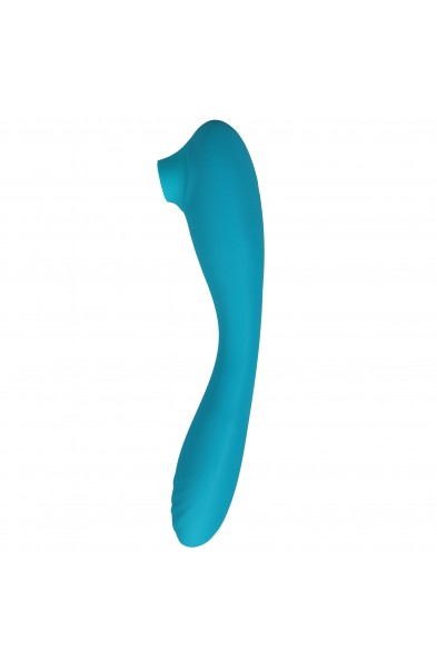 This Product Sucks - Sucking Clitoral Stimulator  With Bendable G-Spot Vibrator - Teal