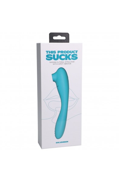This Product Sucks - Sucking Clitoral Stimulator  With Bendable G-Spot Vibrator - Teal