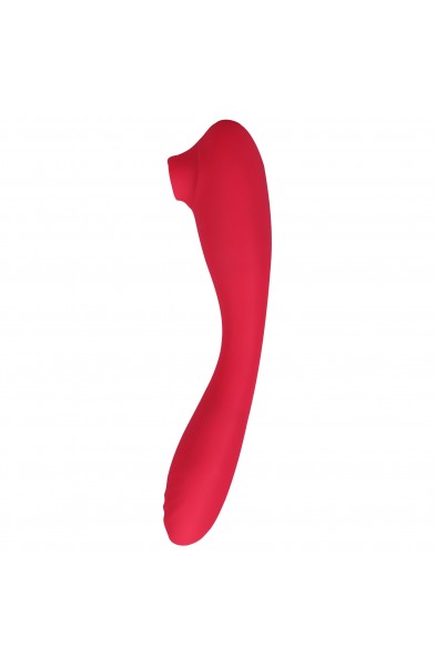 This Product Sucks - Sucking Clitoral Stimulator  With Bendable G-Spot Vibrator - Pink