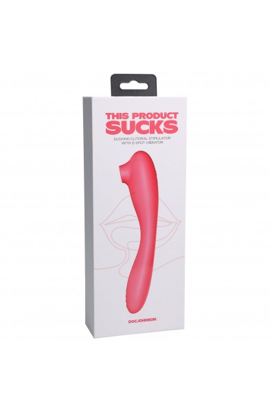 This Product Sucks - Sucking Clitoral Stimulator  With Bendable G-Spot Vibrator - Pink