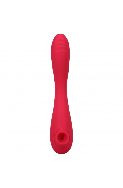 This Product Sucks - Sucking Clitoral Stimulator  With Bendable G-Spot Vibrator - Pink