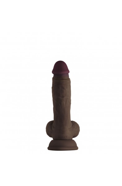 Shaft - Model a 7.5 Inch Liquid Silicone Dong With Balls - Mahogany