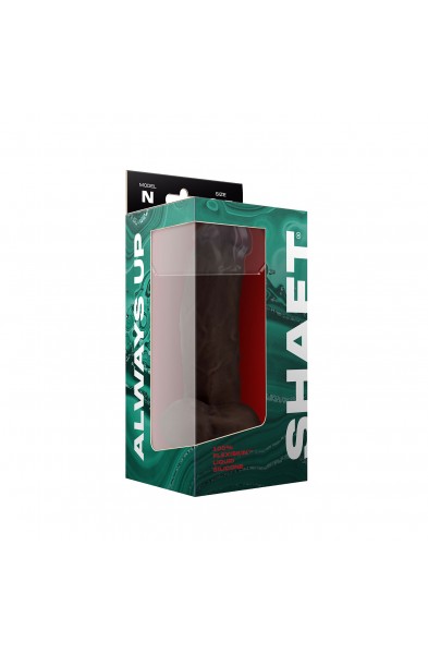 Shaft - Model N 8.5 Inch Liquid Silicone Dong With Balls - Mahogany