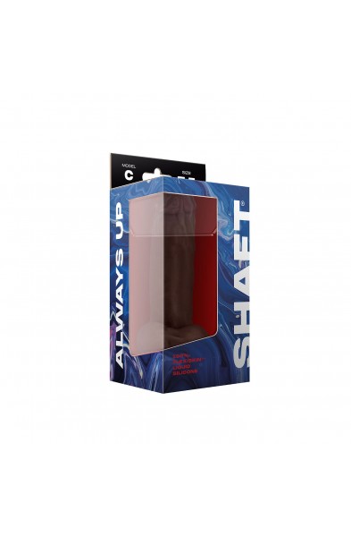 Shaft - Model C 7.5 Inch Liquid Silicone Dong With Balls - Mahogany
