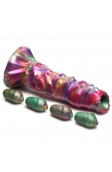 Larva Silicone Ovipositor Dildo With Eggs - Multicolor