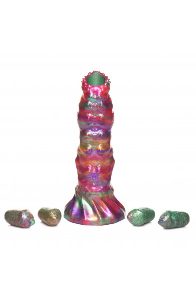 Larva Silicone Ovipositor Dildo With Eggs - Multicolor