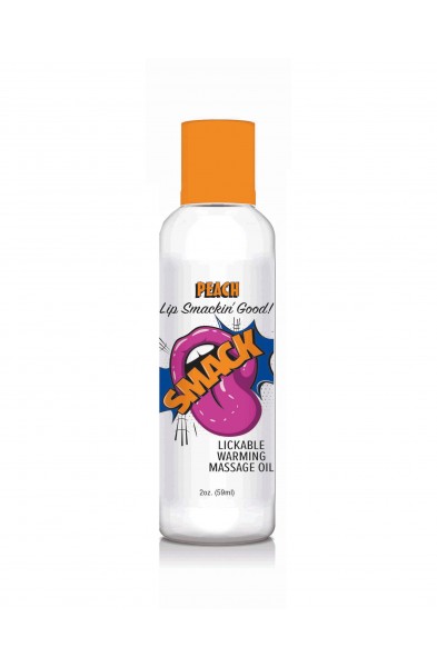 Smack Warming and Lickable Massage Oil - Peach 2  Oz