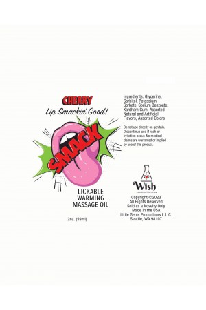 Smack Warming and Lickable Massage Oil - Cherry 2  Oz