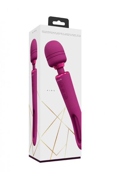 Kiku - Double Wand With G-Spot Flapping - Pink
