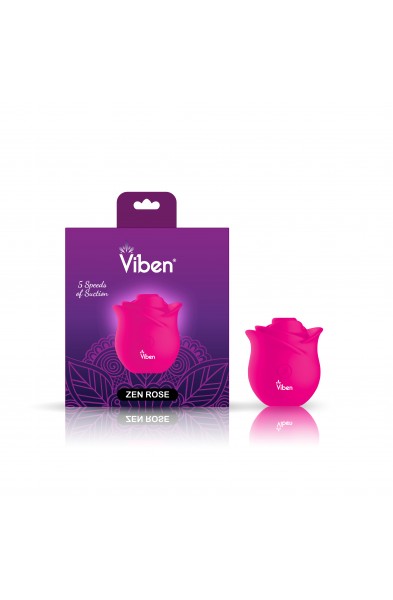 Zen Rose - Hot Pink - Handheld Rose Clitoral and Nipple Stimulator