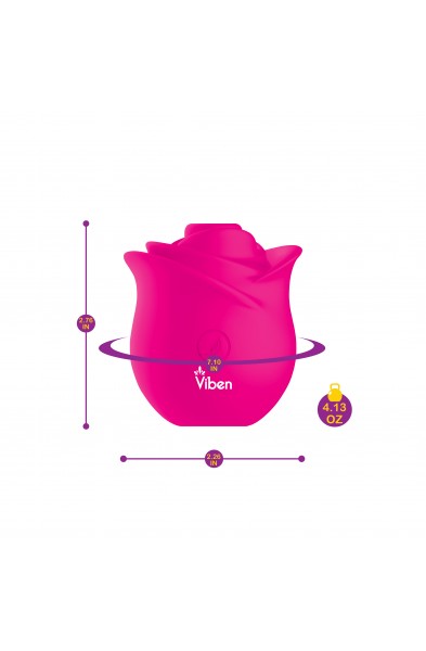 Zen Rose - Hot Pink - Handheld Rose Clitoral and Nipple Stimulator