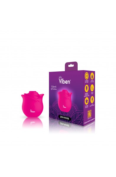 Zen Rose - Hot Pink - Handheld Rose Clitoral and Nipple Stimulator