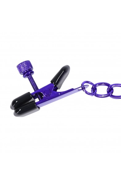 Merci - Chained Up - Nipple Clamps - Violet/black