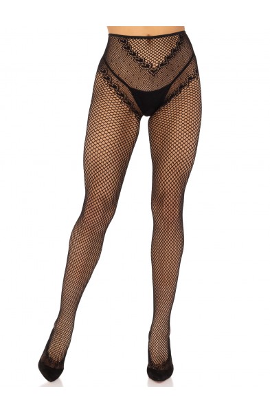 French Cut Crotchless Fishnet - One Size - Black
