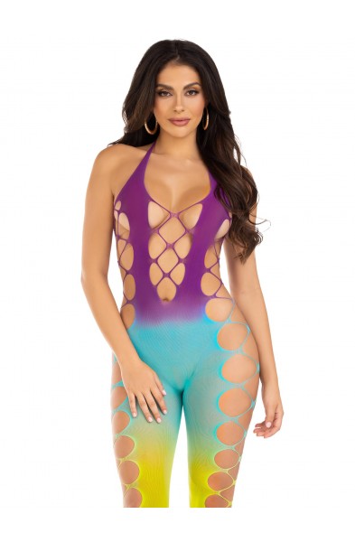 Ombre Footless Bodystocking - One Size - Ocean