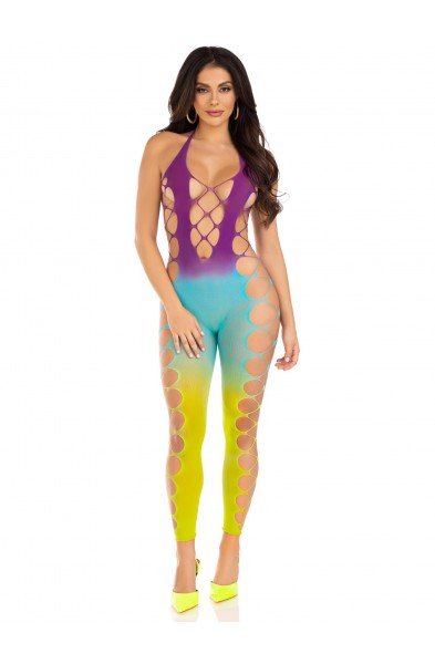 Ombre Footless Bodystocking - One Size - Ocean